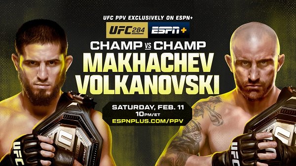 UFC 284: Махачев - Волкановски 12 февраля 2023 смотреть онлайн